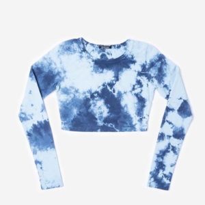 Talentless Clothing Acid Wash Long Sleeve Crop Top
